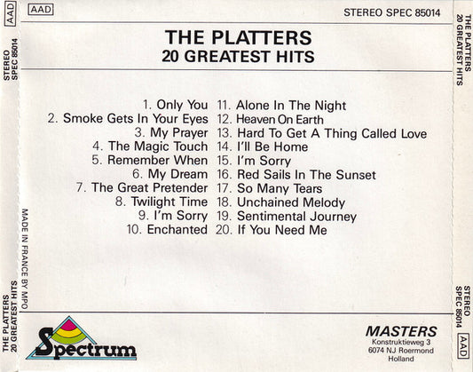 The Platters : 20 Greatest Hits (CD, Comp)