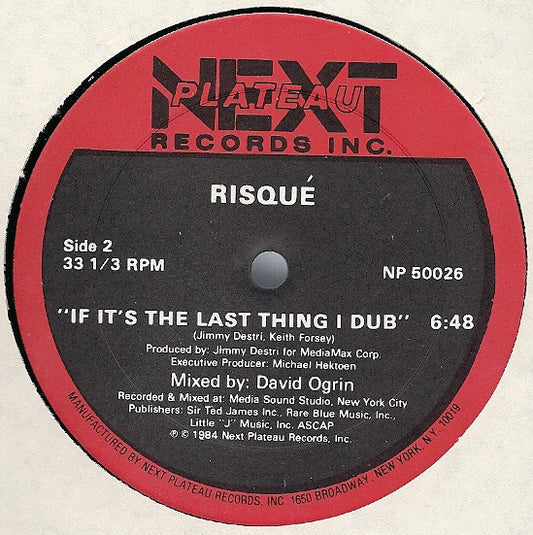 Risqué (3) : If It's The Last Thing I Do (12")