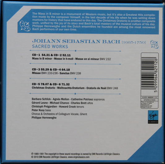 Johann Sebastian Bach, Philippe Herreweghe : Sacred Works (6xCD, Comp + Box, Comp)