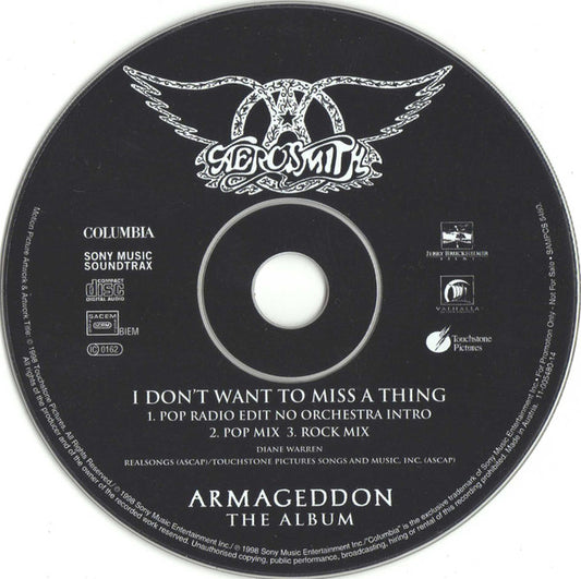 Aerosmith : I Don't Want To Miss A Thing (CD, Single, Promo)