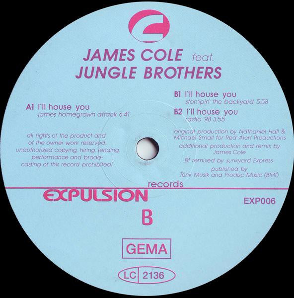 James Cole Feat. Jungle Brothers : I'll House You (12")