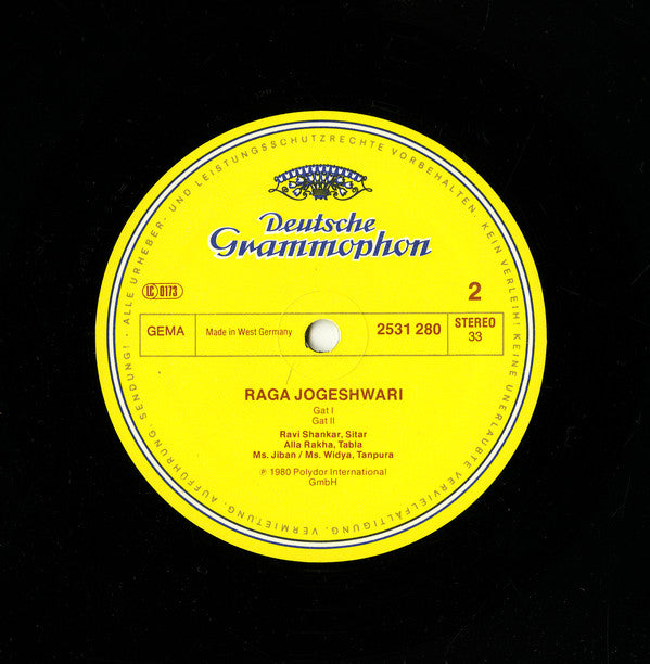 Ravi Shankar, Alla Rakha : Raga Jogeshwari (LP, Album)