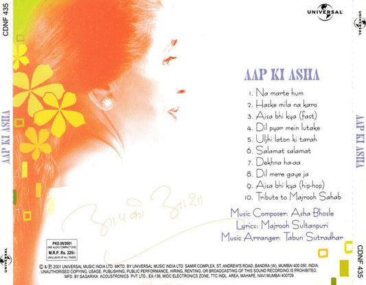 Asha Bhosle : Aap Ki Asha (CD, Album)