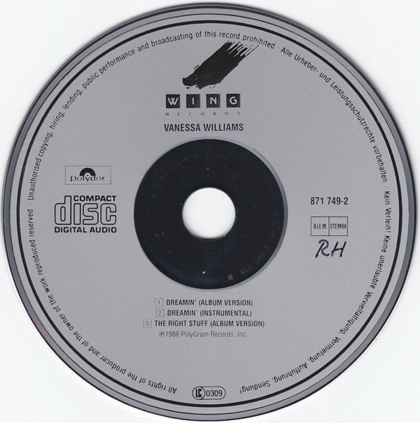 Vanessa Williams : Dreamin' (CD, Single, Car)