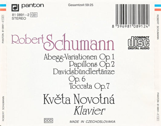 Robert Schumann - Květa Novotná : Abegg-Variationen, Op.1. Papillons, Op.2. Davidbündlertänze, Op.6. Toccata Op.7 (CD, Album)