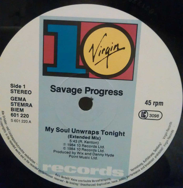 Savage Progress : My Soul Unwraps Tonight (12")
