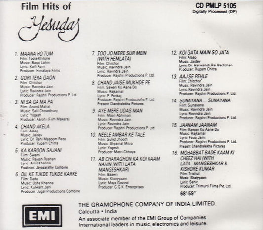 Yesudas : Film Hits Of (CD, Comp)