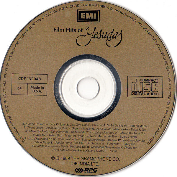 Yesudas : Film Hits Of (CD, Comp)