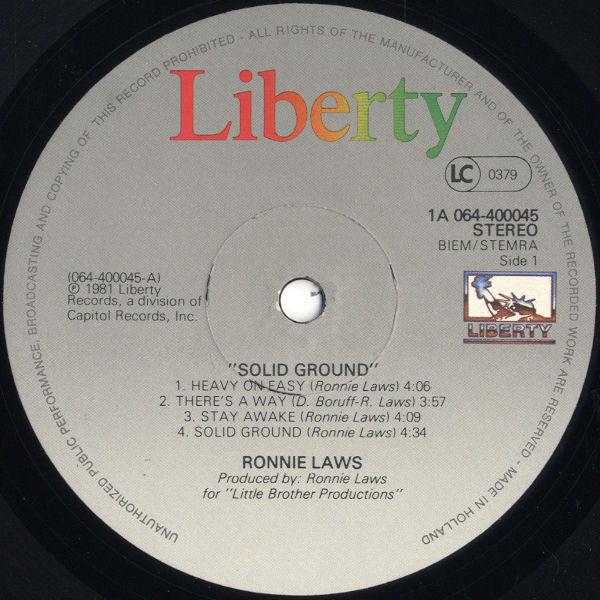 Ronnie Laws : Solid Ground (LP, Album)