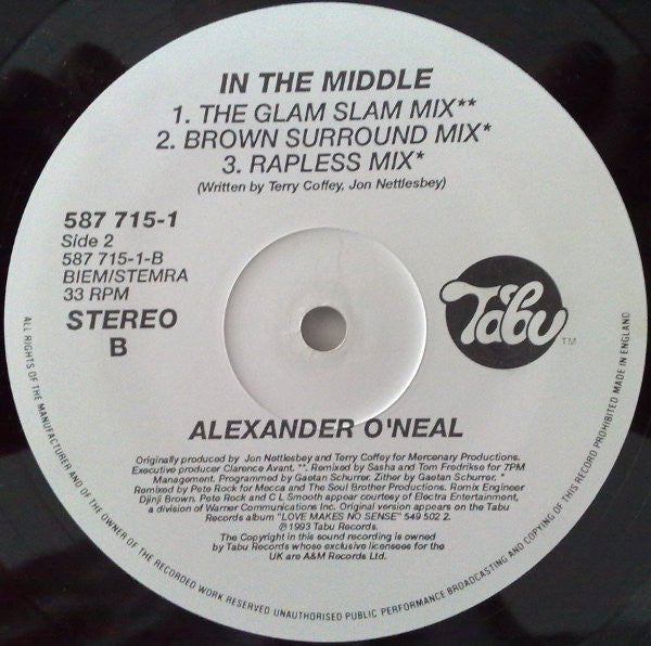 Alexander O'Neal : In The Middle (12")