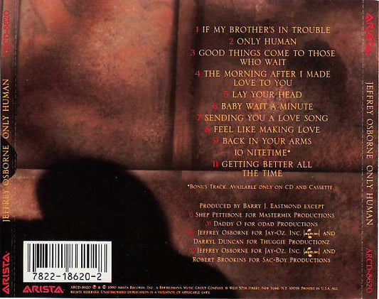 Jeffrey Osborne : Only Human (CD, Album, Dis)