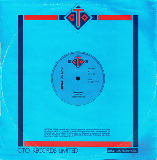 Jonathan King : One For You, One For Me (12", Ltd)