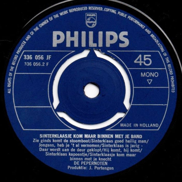 Kinderkoor De Pepernoten : Sinterklaasje Kom Maar Binnen Met Je Band (7", Single)