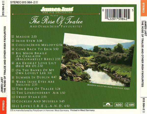Orchester James Last : The Rose Of Tralee And Other Irish Favourites (CD, Album, RE, RP)
