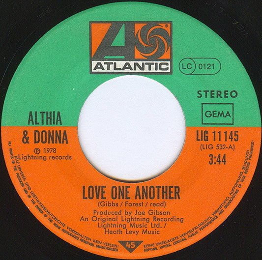 Althea & Donna : Love One Another (7", Single)