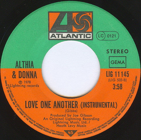 Althea & Donna : Love One Another (7", Single)