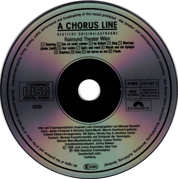 Various : A Chorus Line - Deutsche Originalaufnahme (CD, Album)