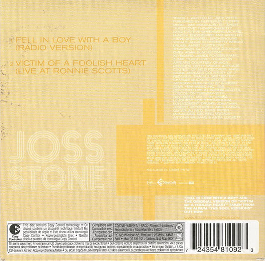 Joss Stone : Fell In Love With A Boy (CD, Single, Copy Prot., car)