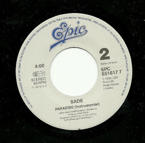 Sade : Paradise (7", Single)