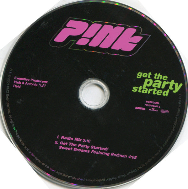 P!nk : Get The Party Started (CD, Single, Car)
