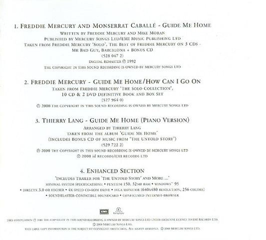 Freddie Mercury & Montserrat Caballé : Guide Me Home (CD, Maxi, Enh)