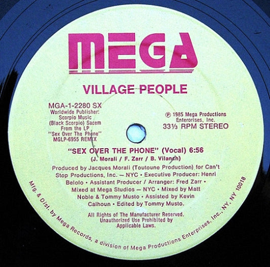 Village People : Sex Over The Phone / Medley (12")