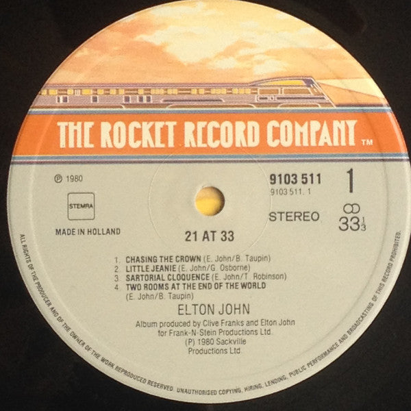 Elton John : 21 At 33 (LP, Album)
