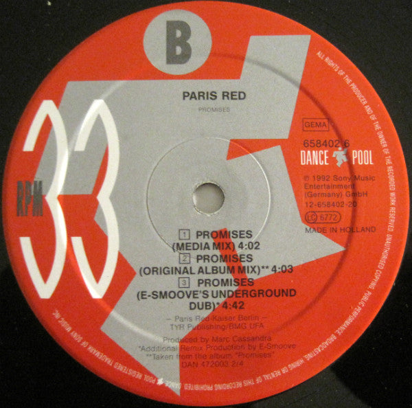 Paris Red : Promises (12", Maxi)