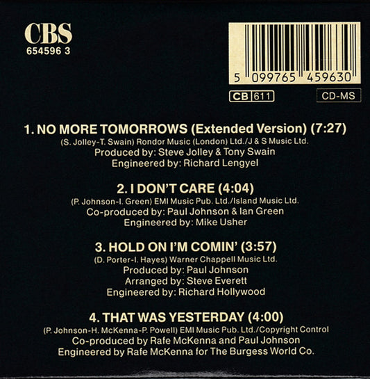 Paul Johnson (2) : No More Tomorrows (CD, Mini, Maxi)