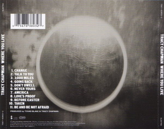 Tracy Chapman : Where You Live (CD, Album)