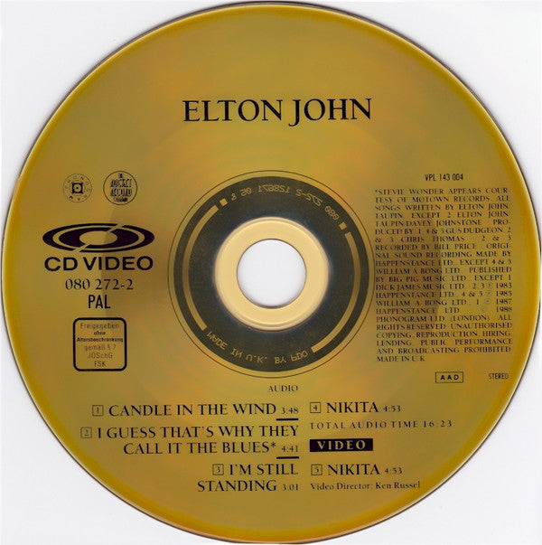 Elton John : Nikita (CDV, 5", Single, PAL)