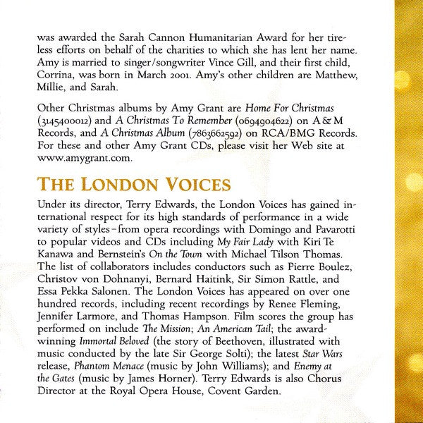 Amy Grant, London Voices And The London Symphony Orchestra : Hallmark Presents: The Spirit Of Christmas (CD, Album)