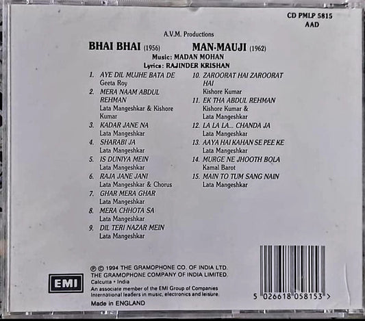 Madan Mohan : Bhai Bhai / Man-Mauji (CD, Comp)