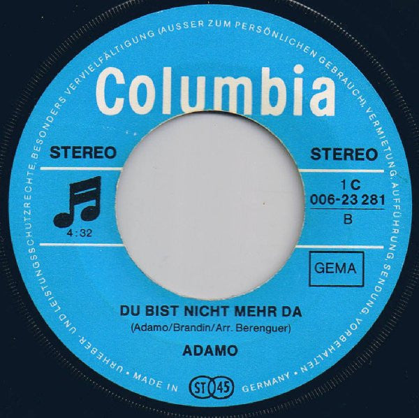 Adamo : Gute Reise, Schöne Rose (7", Single)