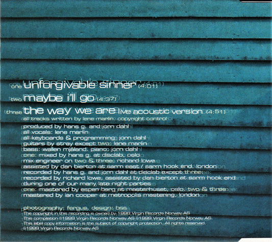 Lene Marlin : Unforgivable Sinner (CD, Maxi)