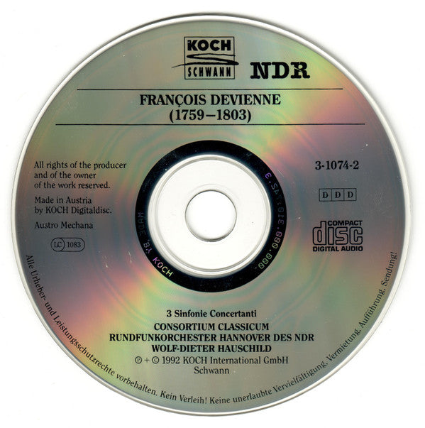 François Devienne - Consortium Classicum, Rundfunkorchester Hannover, Wolf-Dieter Hauschild : Sinfonie Concertanti (CD, Album)