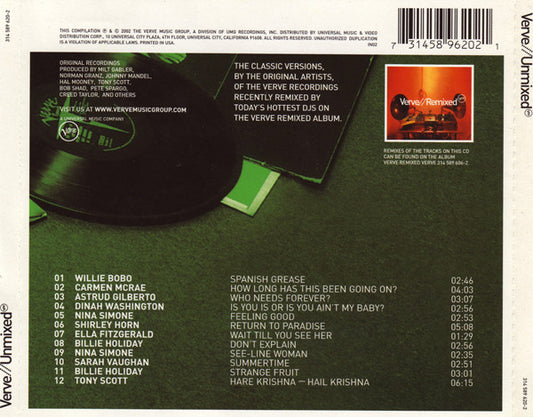 Various : Verve // Unmixed³ (CD, Comp)