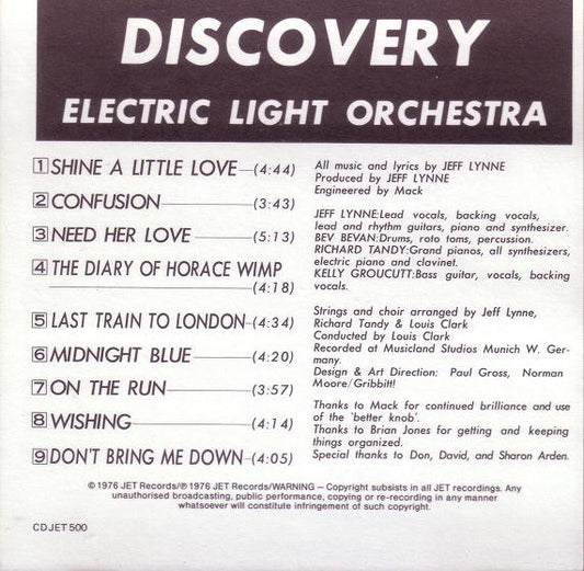 Electric Light Orchestra : Discovery (CD, Album, RE)