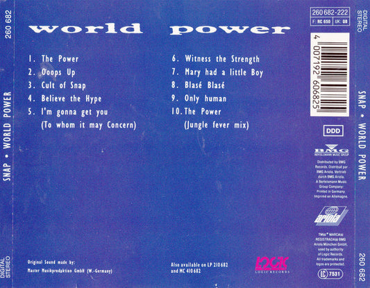 Snap! : World Power (CD, Album)