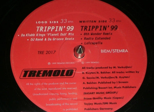 Da Rubba Cru : Trippin' 99 (12")