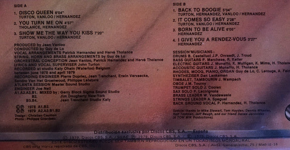 Patrick Hernandez : Born To Be Alive = Nacido Para Vivir (LP, Album)