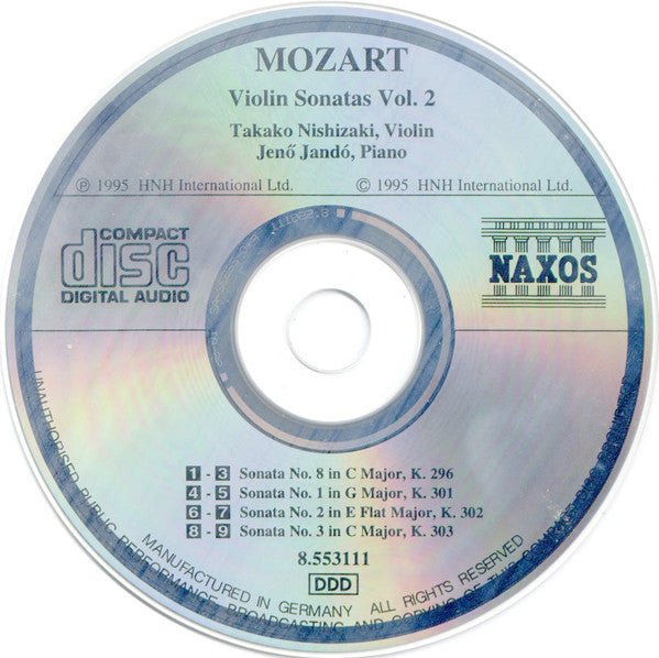 Wolfgang Amadeus Mozart, Takako Nishizaki, Jenö Jandó : Violin Sonatas Vol. 2 K. 296 K. 301-303 (CD)