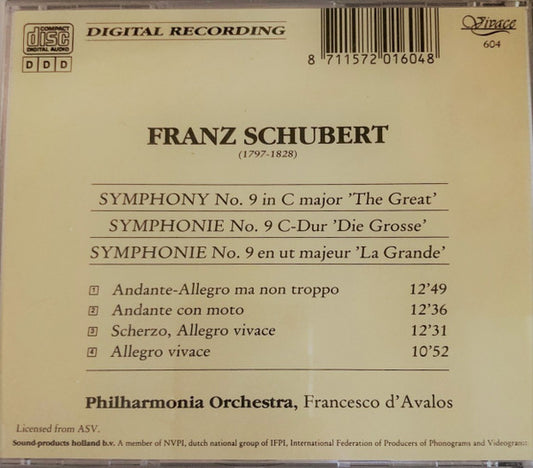 Franz Schubert : Symphony No. 9 'The Great' (CD)