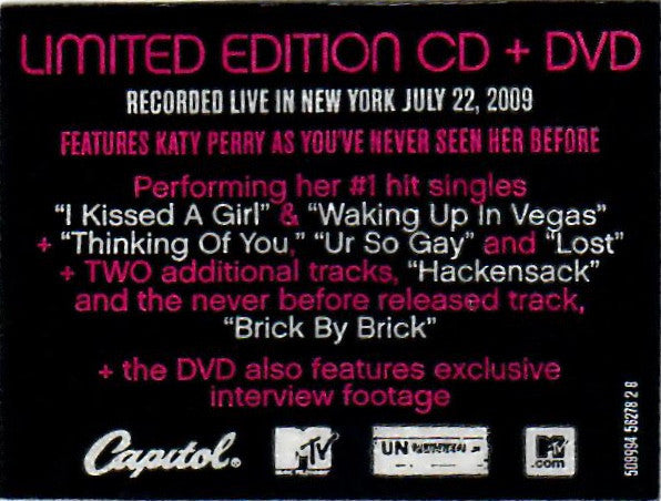 Katy Perry : MTV Unplugged (CD, Album + DVD-V, NTSC + Ltd)