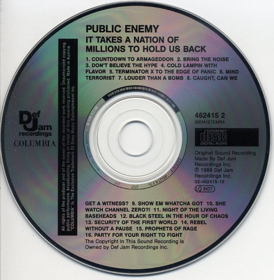 Public Enemy : It Takes A Nation Of Millions To Hold Us Back (CD, Album, RE)