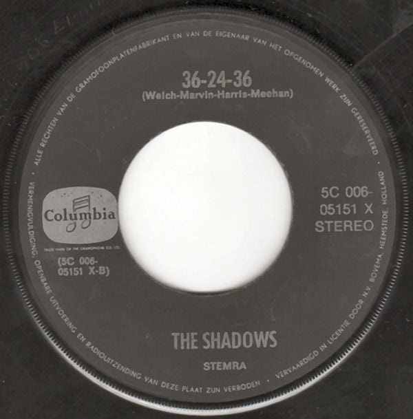 The Shadows : Apache / 36-24-36 (7", Single, RE)