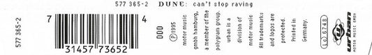 Dune (3) : Can't Stop Raving (CD, Maxi)