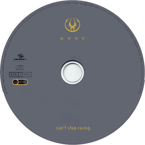 Dune (3) : Can't Stop Raving (CD, Maxi)