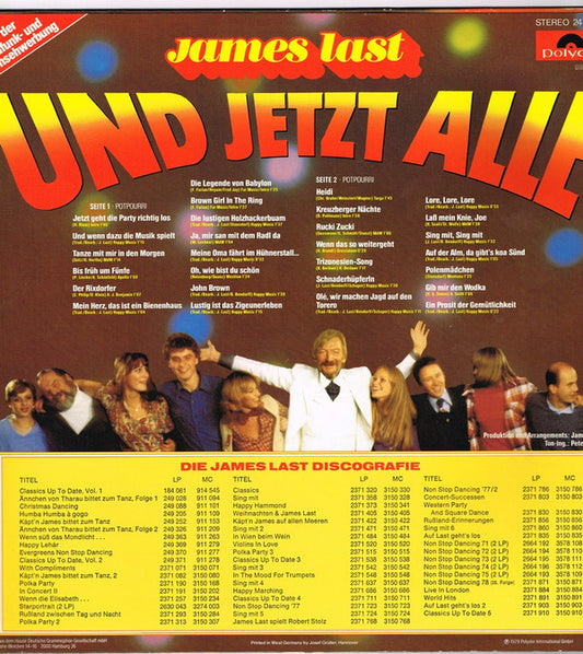 James Last : Und Jetzt Alle (LP, Album, Mixed, Inj)