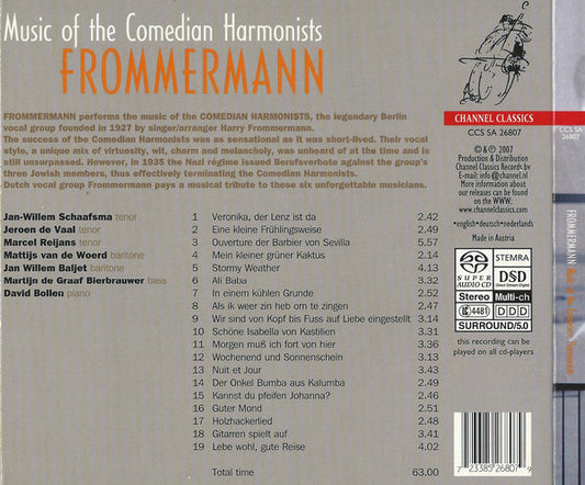 Frommermann : Music Of The Comedian Harmonists (SACD, Hybrid, Multichannel, Album)